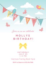 Birds and Butterflies - Birthday Invitation